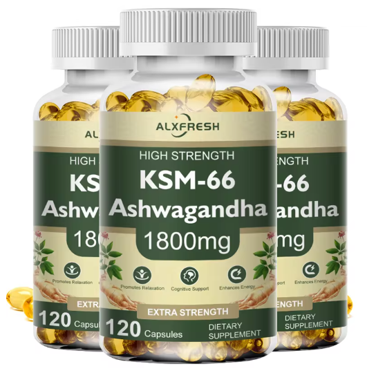 KSM-66 Organic Ashwagandha Capsules with Zinc | Non-GMO, Vegan | Premium Formula Health Supplement