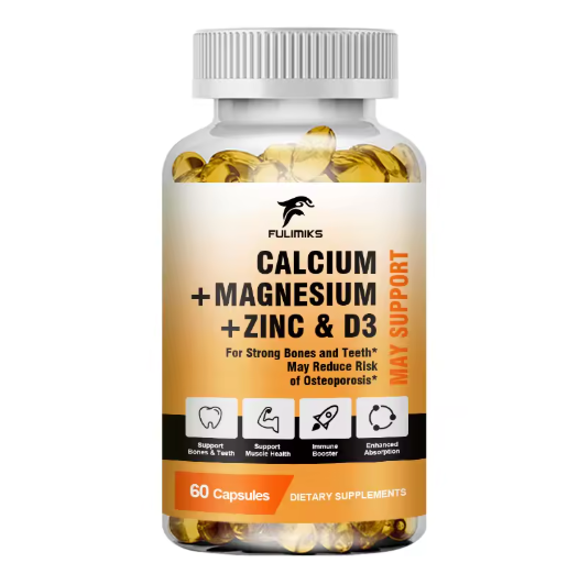 Calcium Magnesium Zinc + D3 Vitamin Nutritional Supplement - Supports Bone Density & Muscle Health - Immune Support