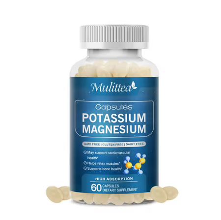 Muliitea Potassium Magnesium Capsule Relieve Twitches Muscle Cramps Regulate Sleep Quality For Adults