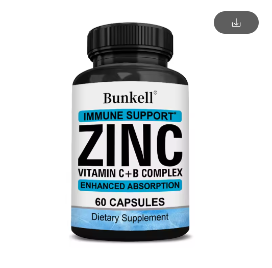 50 Mg Zinc Supplement for Immune Support - Vitamin C & Zinc Supplement - Zinc Supplement for Adults - Supports Eye & Skin Health