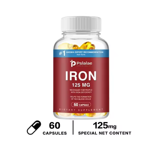 Pslalae Iron Supplement 125 Mg - Promotes Red Blood Cell Formation, Metabolism