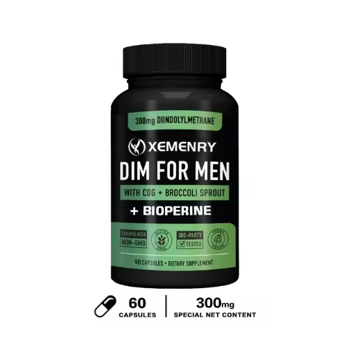DIM FOR MEN CDG + Broccoli Sprouts + BIOPERINE - Fitness Supplement for Muscle Growth