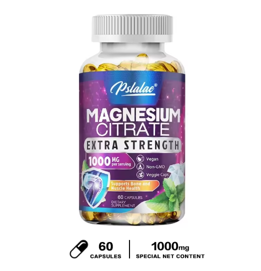High Absorption Magnesium Citrate Capsules 1000 Mg - for Muscle, Nerve, Bone and Heart Health