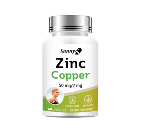 Zinc and Copper Dietary Supplement, 120 Capsules, Mineral and Antioxidant Supplement, Immunity and Mood, Supports Skin Health