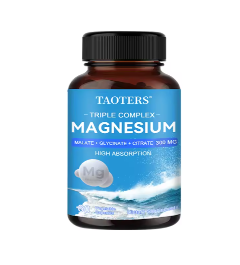 Magnesium Malate + Glycine + Magnesium Citrate 300 Mg - Supports Heart Health and Muscle Function; Improves Energy, Mood