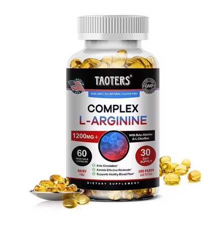 L-Arginine Nitric Oxide Supplement Helps Build Muscle and Supports Blood Flow, Circulation, Nutrient Delivery and Pumping
