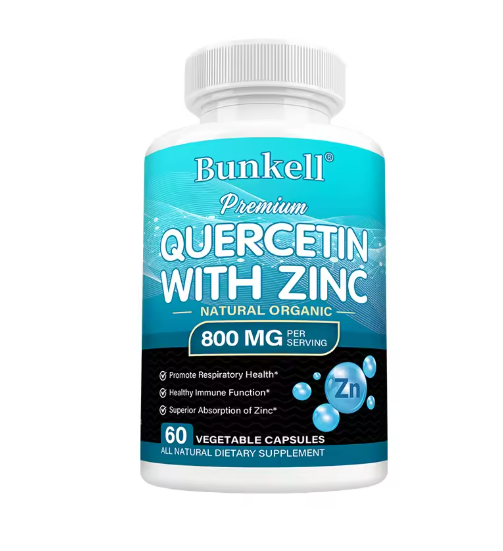 Quercetin Zinc 120 Veggie Capsules - Zinc Supplement for Antioxidant Respiratory Health Immune Support for Men and Women