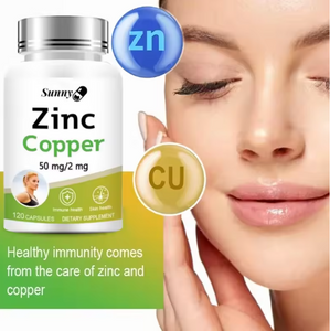 Zinc and Copper Dietary Supplement, 120 Capsules, Mineral and Antioxidant Supplement, Immunity and Mood, Supports Skin Health