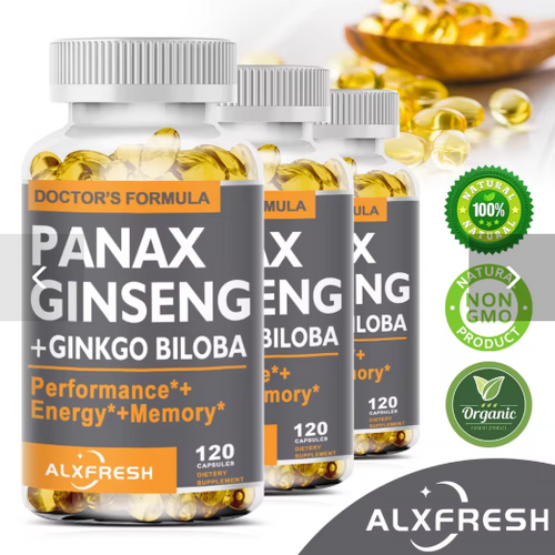 Panax Ginseng Ginkgo Biloba Ashwagandha Zinc | Non-GMO Vegan | Premium Formula Nutrition Supplement