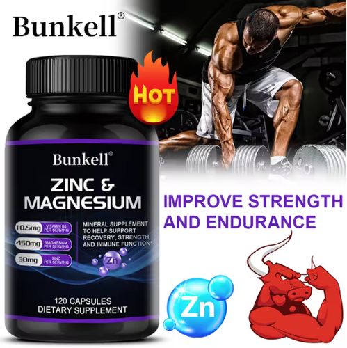 Zinc & Magnesium Supplement - Zinc, Magnesium & Vitamin B6, Black Pepper for High Absorption, Strength Immunity Vegetarian