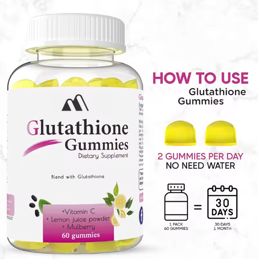 Glutathione Skin Gummies - Vitamin C for Removing Dark Spots and Scars - Effectively Removing Body Pigmentation, Acne Scars