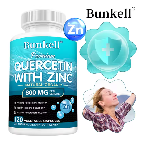 Quercetin Zinc 120 Veggie Capsules - Zinc Supplement for Antioxidant Respiratory Health Immune Support for Men and Women