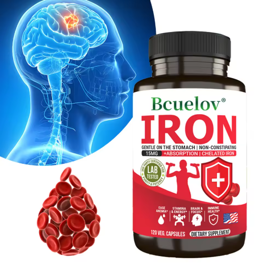 Bcuelov Iron Supplement 15 Mg Chelated Fast Absorption Gentle Non-Constipating - Anemia