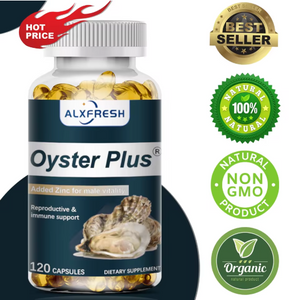 Alxfresh Oyster Plus Zinc for Natural Energy, Immune, Nerve System Supports Nutrients Supplement Highly Concentrated Capsules