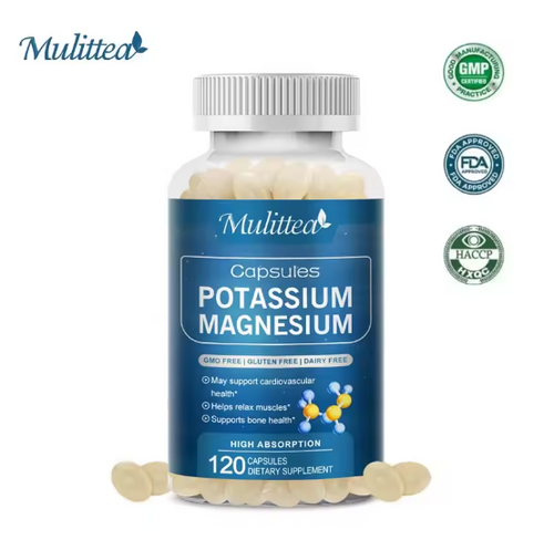 Muliitea Potassium Magnesium Capsule Relieve Twitches Muscle Cramps Regulate Sleep Quality For Adults