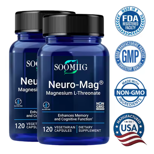 Magnesium Threonate 2000 Mg Capsules, High Absorption Rate, Support Brain Memory and Cognitive Supplement, Relieve Stress
