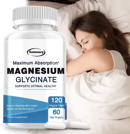 Magnesium Glycinate - Improve Cardiovascular Health, Reduce Stress, and Promote Healthy Sleep, Muscle Growth