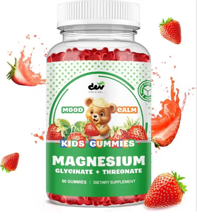 Compound Magnesium Gummies - Magnesium Glycinate, Threonate Supplement, Containing Vitamin B6, D3- Vegetarian, 60 Gummies