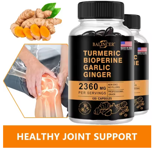 Turmeric 2360 Mg with Garlic Curcumin Black Pepper for Better Absorption, Joint Flexibility, Digestion, 120 Veggie Capsules