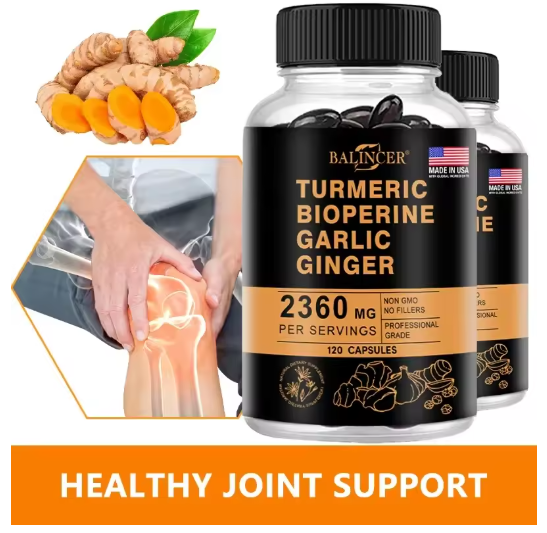 Turmeric 2360 Mg with Garlic Curcumin Black Pepper for Better Absorption, Joint Flexibility, Digestion, 120 Veggie Capsules