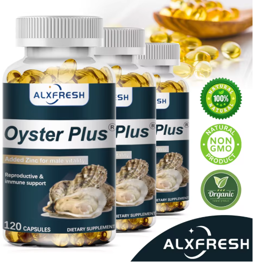 Alxfresh Oyster with Zinc Capsules for Natural Energy, Strenth, Immune System Support Male Health Nutrition Supplement Non-GMO