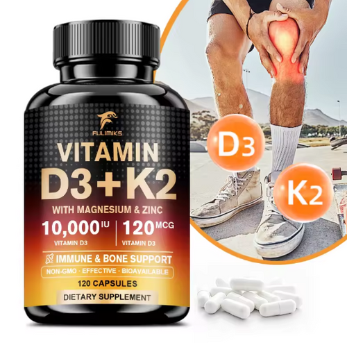 Vitamin D3 K2 - Vitamin D3 10000 iu & K2 as MK-7 120 mcg - with Magnesium, Zinc, Immune & Mood Support, for Bone & Teeth Health