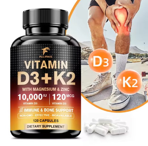 Vitamin D3 K2 - Vitamin D3 10000 iu & K2 as MK-7 120 mcg - with Magnesium, Zinc, Immune & Mood Support, for Bone & Teeth Health